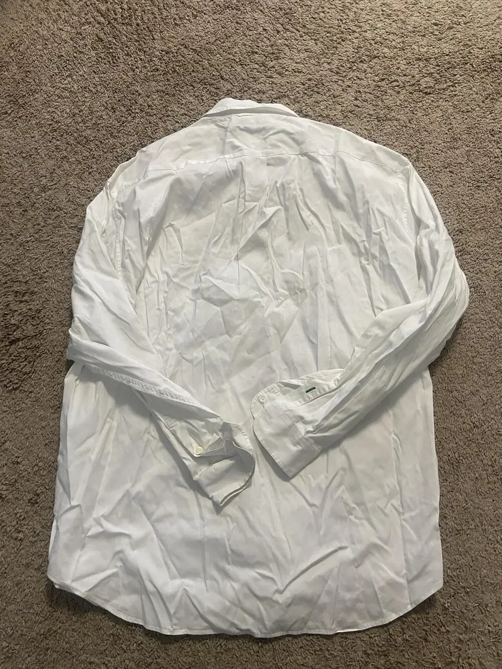 Tommy Hilfiger Golf Shirt Mens XL White Solid Long Sleeve Button Up Pocket Logo